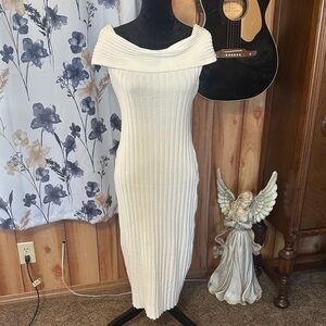 Elegant Off-Shoulder White Dress